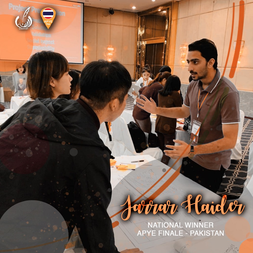 Mr. Jarrar Haider pitching in leadership workshop at APYE Thailand