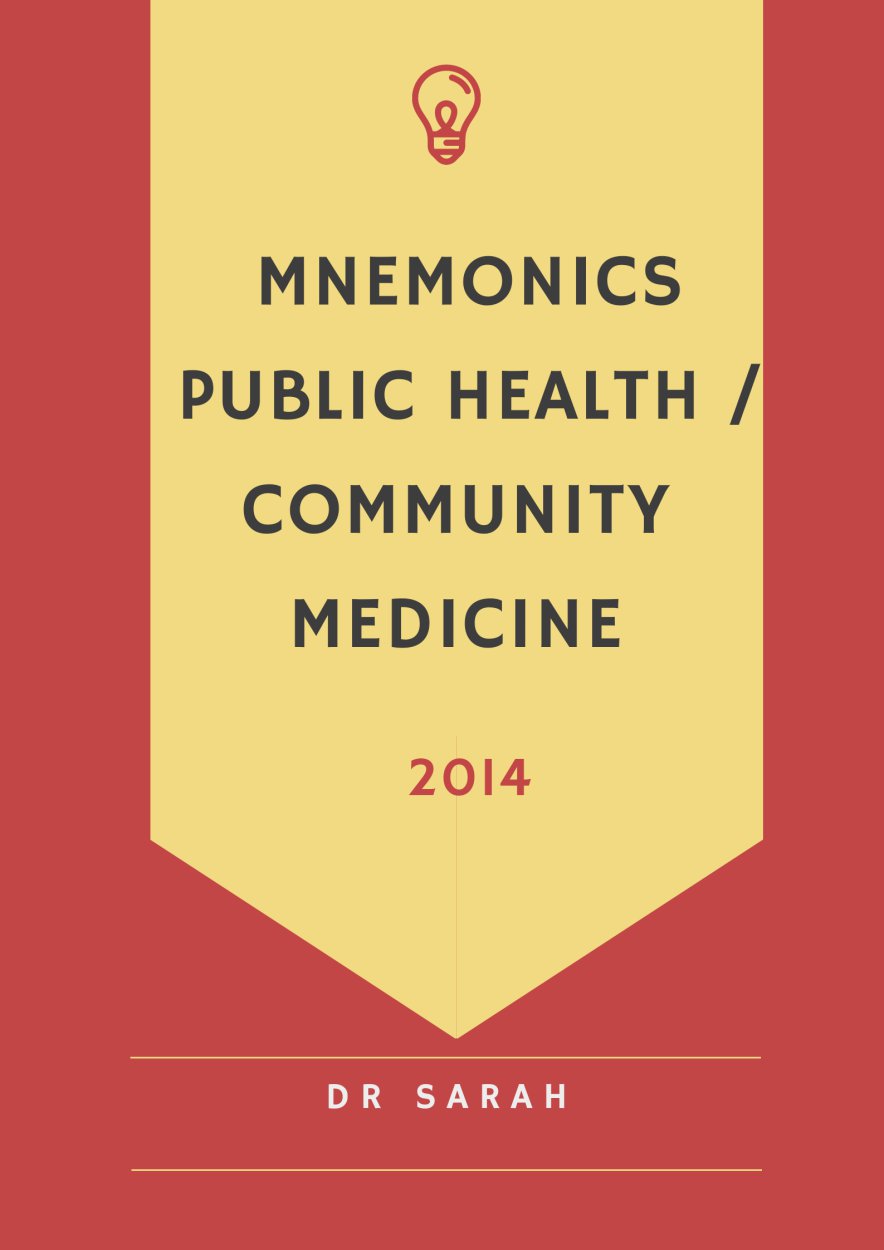 Mnemonics of Public Health/Community Medicine